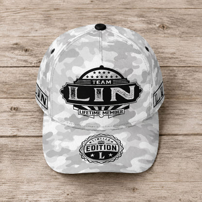 LIN TC01 HH79 Team Your Name Hat, Personalized Camo Baseball Cap, Custom Family Gift, Gift for Him Her