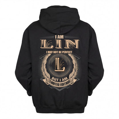 LIN 2K-101–Personalized Name Quote Apparel “I Am NAME May Not Be Perfect But I Am Limited Edition”
