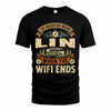 LIN TT898-K6-229 – Personalized Funny Camping Quote Apparel “The Adventure Begins When The WiFi Ends”