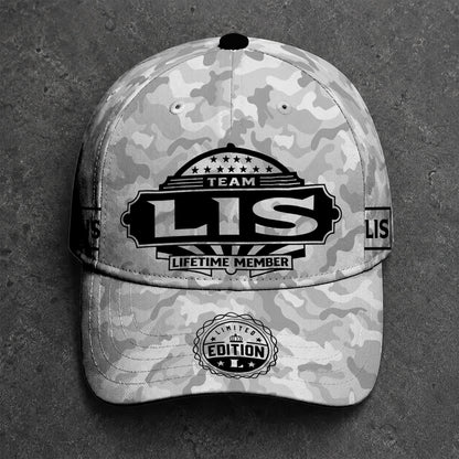LIS TC01 HH79 Team Your Name Hat, Personalized Camo Baseball Cap, Custom Family Gift, Gift for Him Her