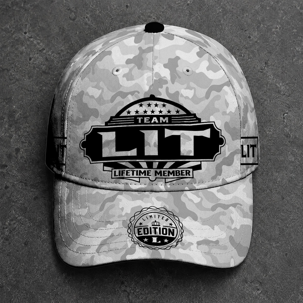 LIT TC01 HH79 Team Your Name Hat, Personalized Camo Baseball Cap, Custom Family Gift, Gift for Him Her