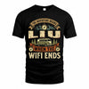 LIU TT898-K6-229 – Personalized Funny Camping Quote Apparel “The Adventure Begins When The WiFi Ends”