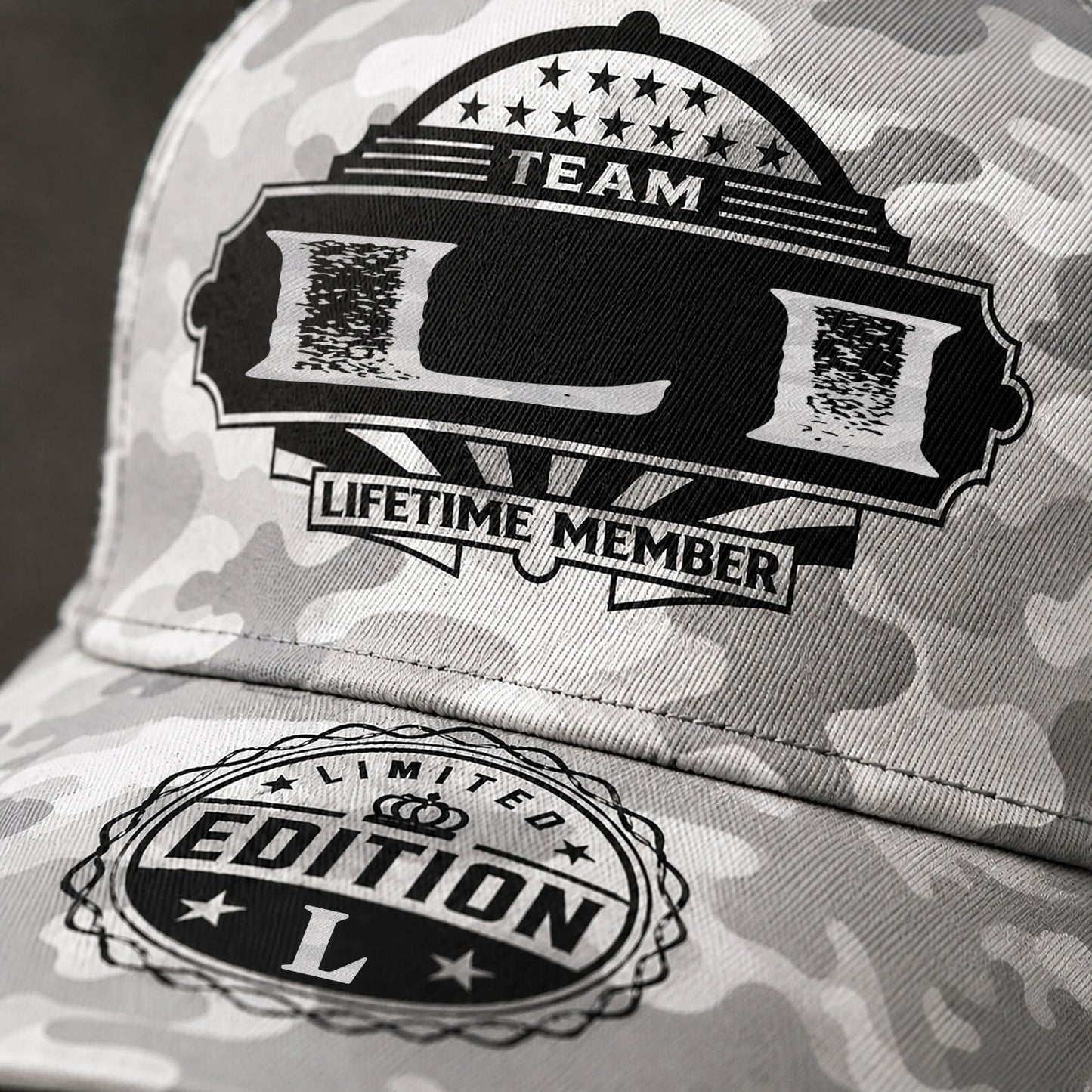 LI TC01 HH79 Team Your Name Hat, Personalized Camo Baseball Cap, Custom Family Gift, Gift for Him Her