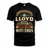 LLOYD TT898-K6-229 – Personalized Funny Camping Quote Apparel “The Adventure Begins When The WiFi Ends”