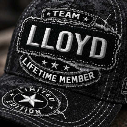 LLOYD TC03 HH79  Personalized Black Camo Baseball Cap, Custom Name Family Hat
