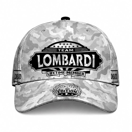 LOMBARDI TC01 HH79 Team Your Name Hat, Personalized Camo Baseball Cap, Custom Family Gift, Gift for Him Her