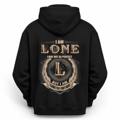 LONE 2K-101–Personalized Name Quote Apparel “I Am NAME May Not Be Perfect But I Am Limited Edition”