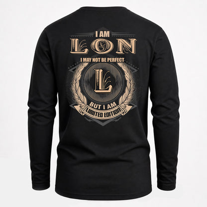 LON 2K-101–Personalized Name Quote Apparel “I Am NAME May Not Be Perfect But I Am Limited Edition”