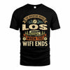 LOS TT898-K6-229 – Personalized Funny Camping Quote Apparel “The Adventure Begins When The WiFi Ends”