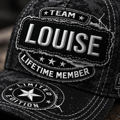 LOUISE TC03 HH79  Personalized Black Camo Baseball Cap, Custom Name Family Hat