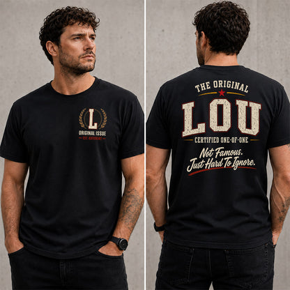 LOU W65-F6-168 – Personalized Original Issue Apparel “The Original NAME Certified One-of-One"
