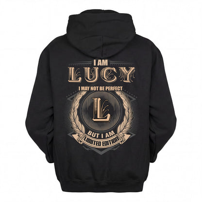 LUCY 2K-101–Personalized Name Quote Apparel “I Am NAME May Not Be Perfect But I Am Limited Edition”