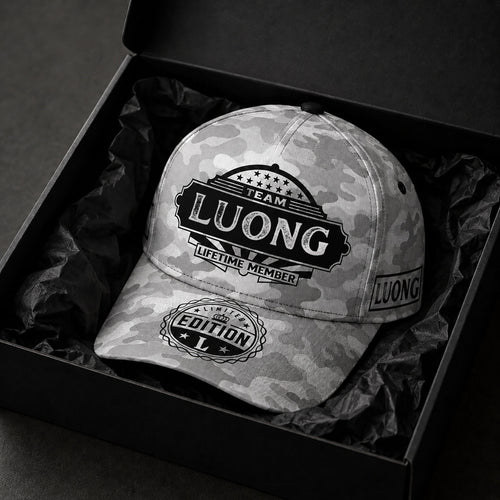 LUONG TC01 HH79 Team Your Name Hat, Personalized Camo Baseball Cap, Custom Family Gift, Gift for Him Her