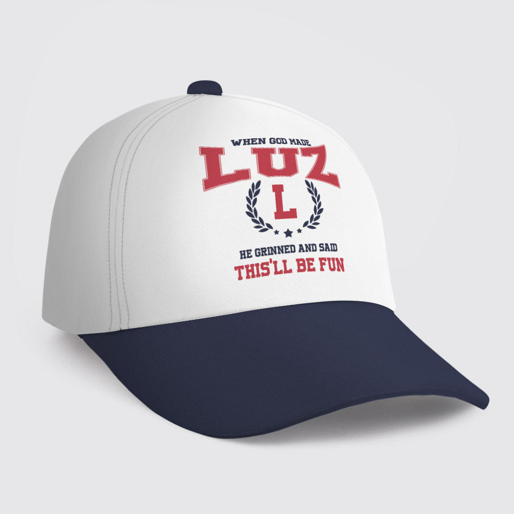 LUZ HL09-CP79 When God Made Your Name He Grinned And Said This'll Be Fun Blue Cap