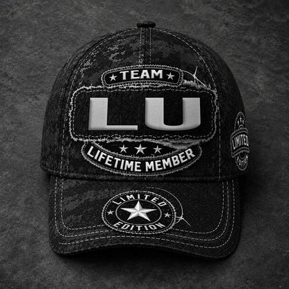 LU TC03 HH79  Personalized Black Camo Baseball Cap, Custom Name Family Hat