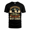 LU TT898-K6-229 – Personalized Funny Camping Quote Apparel “The Adventure Begins When The WiFi Ends”