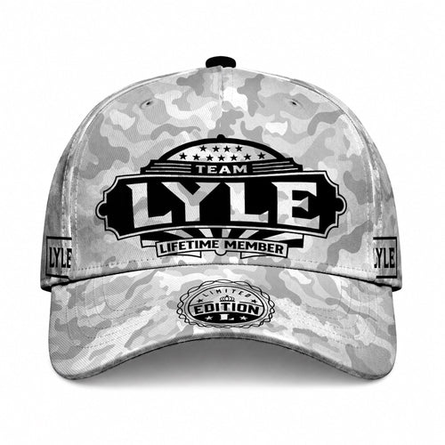 LYLE TC01 HH79 Team Your Name Hat, Personalized Camo Baseball Cap, Custom Family Gift, Gift for Him Her