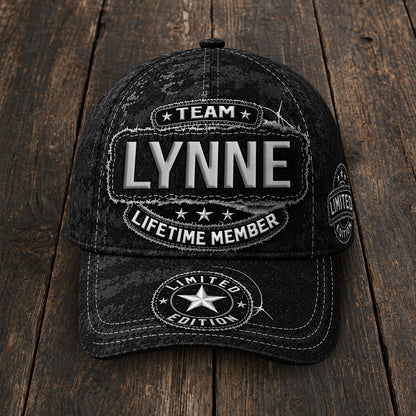 LYNNE TC03 HH79  Personalized Black Camo Baseball Cap, Custom Name Family Hat