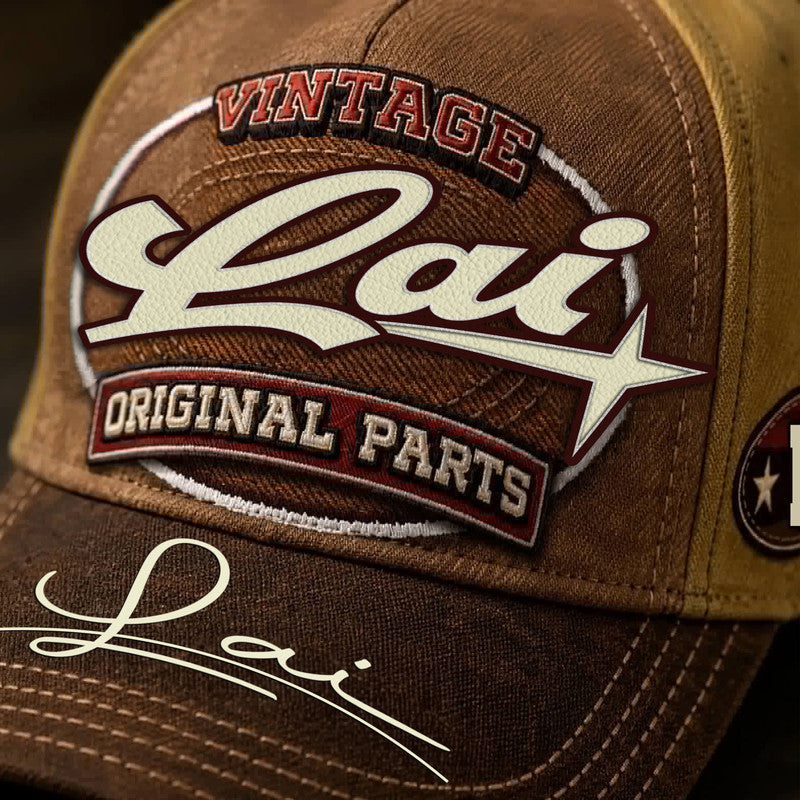 LAI TC02 HH79  Personalized Name Baseball Cap, Vintage Retro Hat, Custom Gift for Him & Her