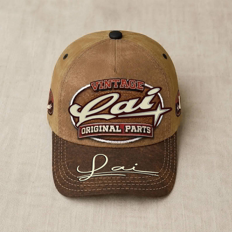 LAI TC02 HH79  Personalized Name Baseball Cap, Vintage Retro Hat, Custom Gift for Him & Her