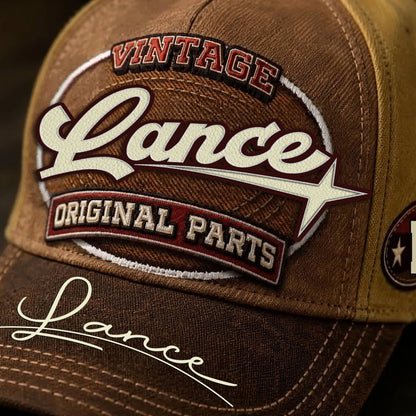 LANCE TC02 HH79  Personalized Name Baseball Cap, Vintage Retro Hat, Custom Gift for Him & Her