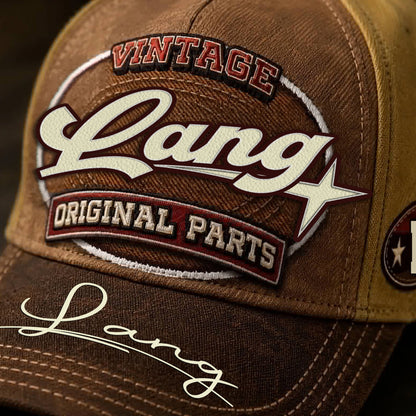 LANG TC02 HH79  Personalized Name Baseball Cap, Vintage Retro Hat, Custom Gift for Him & Her