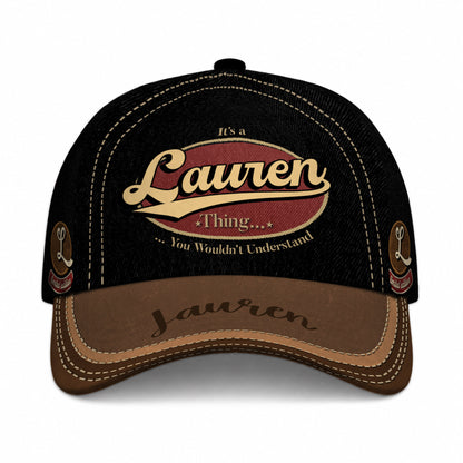LAUREN  TC06 HH79 Personalized Distressed Baseball Cap, Custom Retro Trucker Hat, Statement Dad Cap