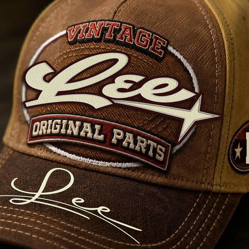 LEE TC02 HH79  Personalized Name Baseball Cap, Vintage Retro Hat, Custom Gift for Him & Her