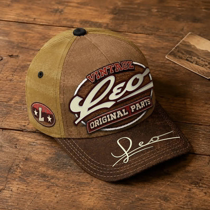 LEO TC02 HH79  Personalized Name Baseball Cap, Vintage Retro Hat, Custom Gift for Him & Her