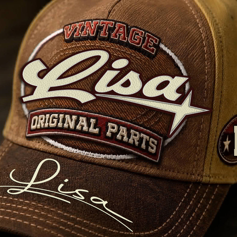 LISA TC02 HH79  Personalized Name Baseball Cap, Vintage Retro Hat, Custom Gift for Him & Her