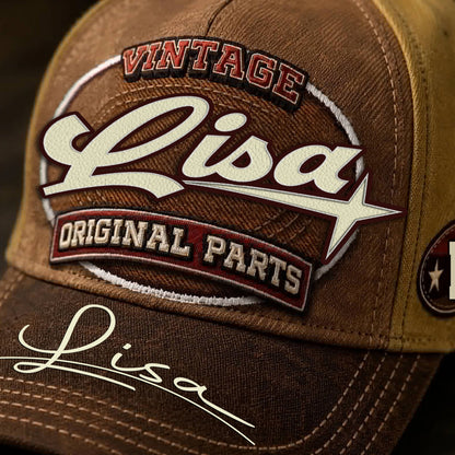LISA TC02 HH79  Personalized Name Baseball Cap, Vintage Retro Hat, Custom Gift for Him & Her