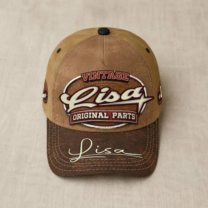 LISA TC02 HH79  Personalized Name Baseball Cap, Vintage Retro Hat, Custom Gift for Him & Her