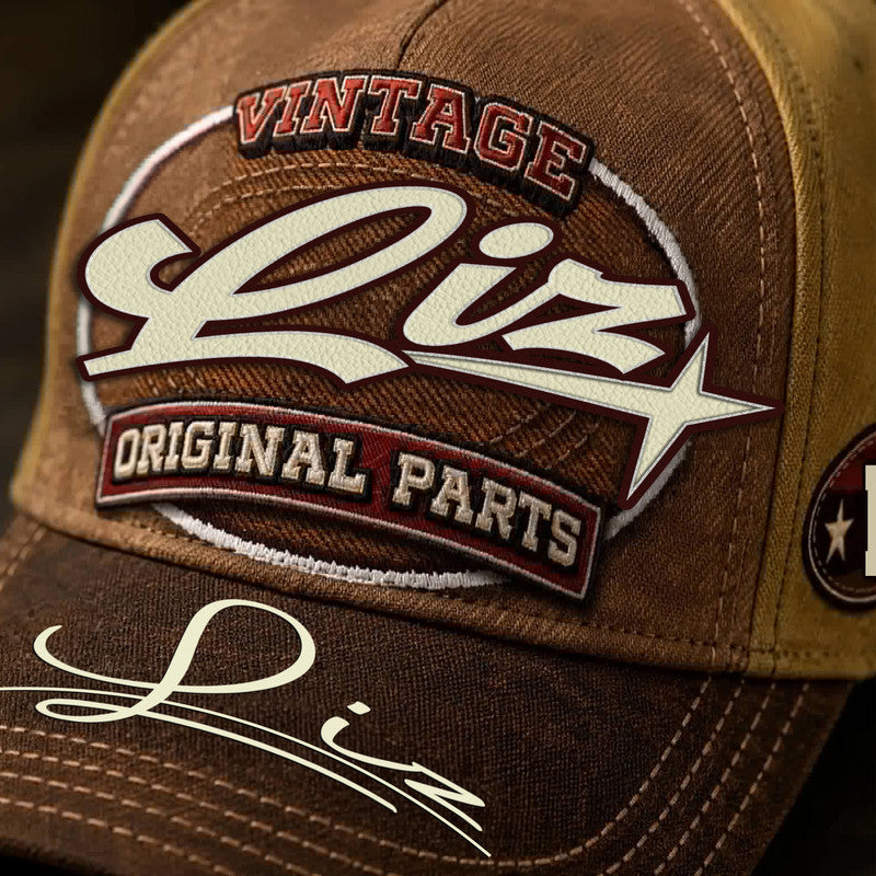 LIZ TC02 HH79  Personalized Name Baseball Cap, Vintage Retro Hat, Custom Gift for Him & Her