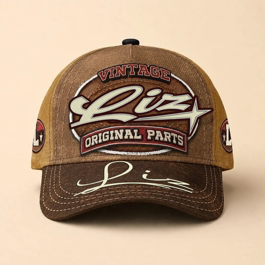 LIZ TC02 HH79  Personalized Name Baseball Cap, Vintage Retro Hat, Custom Gift for Him & Her
