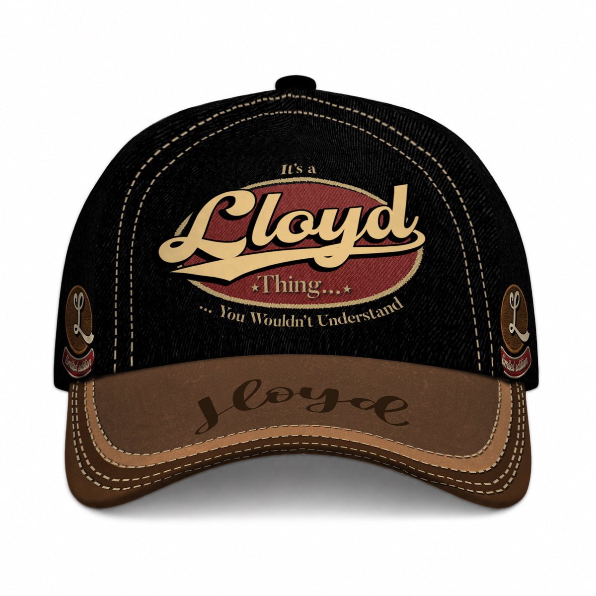 LLOYD  TC06 HH79 Personalized Distressed Baseball Cap, Custom Retro Trucker Hat, Statement Dad Cap