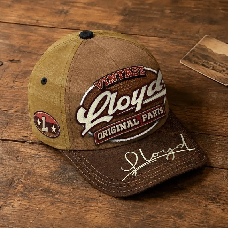 LLOYD TC02 HH79  Personalized Name Baseball Cap, Vintage Retro Hat, Custom Gift for Him & Her
