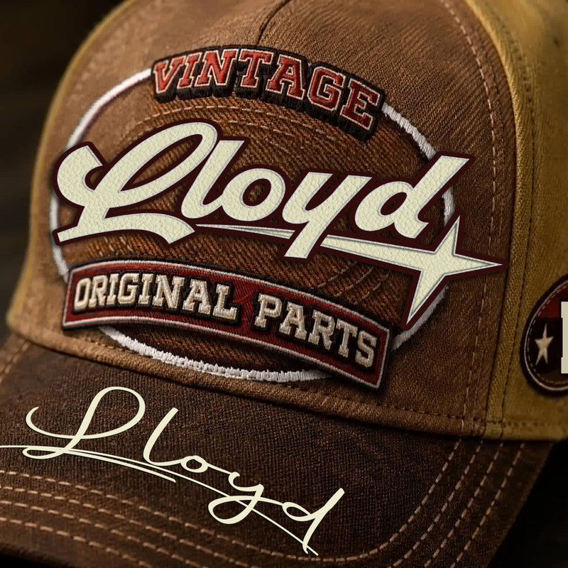 LLOYD TC02 HH79  Personalized Name Baseball Cap, Vintage Retro Hat, Custom Gift for Him & Her