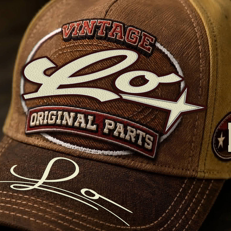 LO TC02 HH79  Personalized Name Baseball Cap, Vintage Retro Hat, Custom Gift for Him & Her