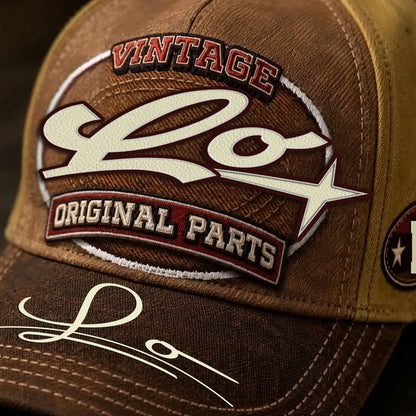 LO TC02 HH79  Personalized Name Baseball Cap, Vintage Retro Hat, Custom Gift for Him & Her