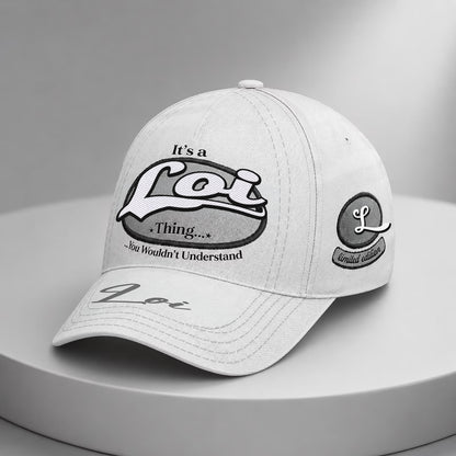 LOI  TC05 HH79  Personalized Distressed Baseball Cap, Custom Retro Trucker Hat, Statement Dad Cap, White version