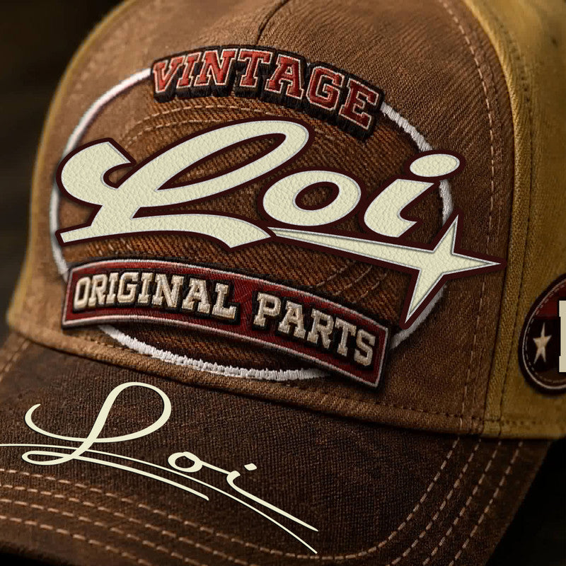 LOI TC02 HH79  Personalized Name Baseball Cap, Vintage Retro Hat, Custom Gift for Him & Her