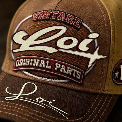 LOI TC02 HH79  Personalized Name Baseball Cap, Vintage Retro Hat, Custom Gift for Him & Her