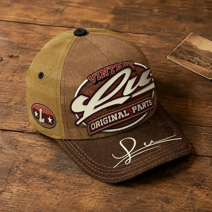 LU TC02 HH79  Personalized Name Baseball Cap, Vintage Retro Hat, Custom Gift for Him & Her