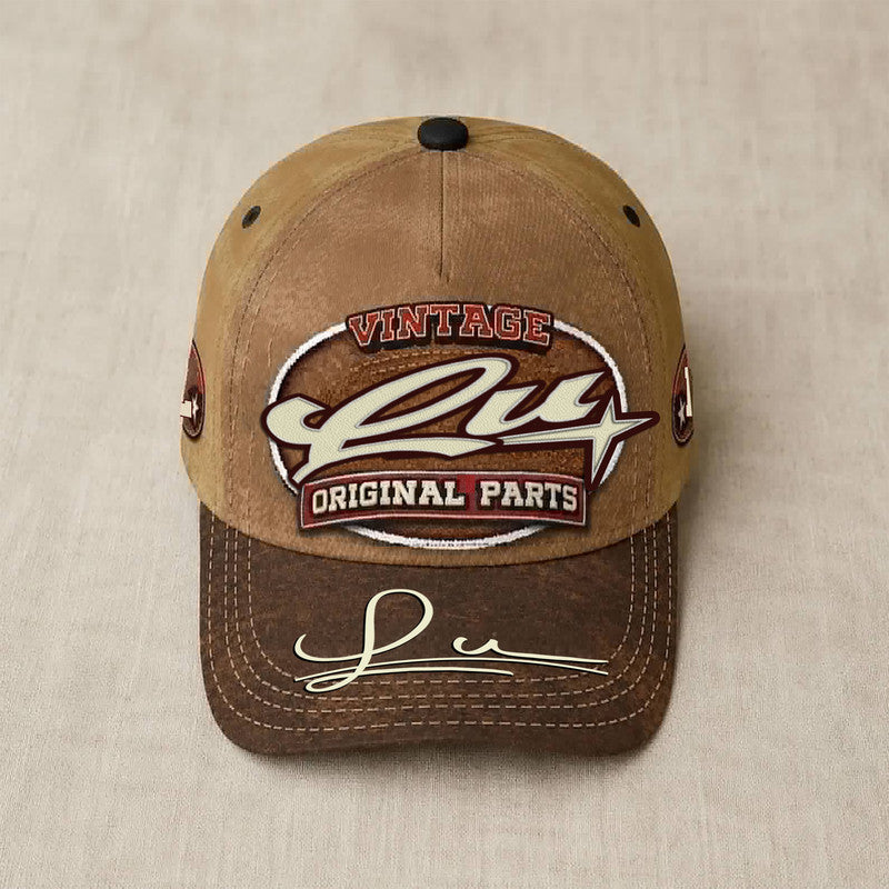 LU TC02 HH79  Personalized Name Baseball Cap, Vintage Retro Hat, Custom Gift for Him & Her