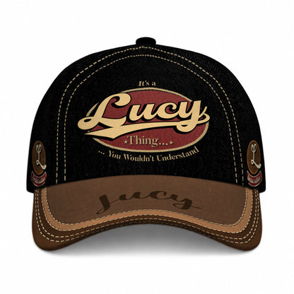 LUCY  TC06 HH79 Personalized Distressed Baseball Cap, Custom Retro Trucker Hat, Statement Dad Cap