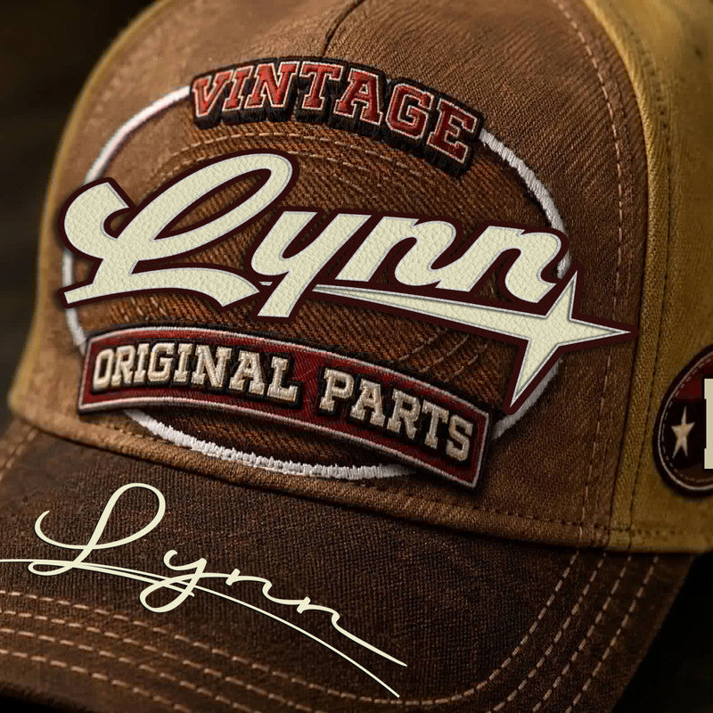 LYNN TC02 HH79  Personalized Name Baseball Cap, Vintage Retro Hat, Custom Gift for Him & Her