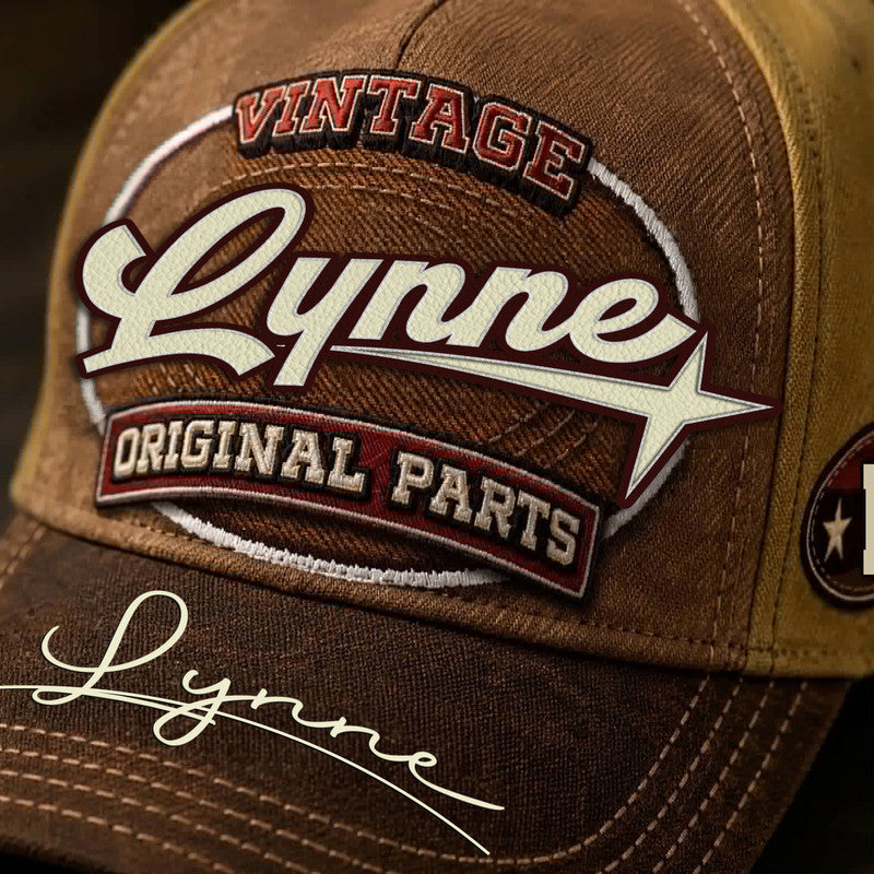 LYNNE TC02 HH79  Personalized Name Baseball Cap, Vintage Retro Hat, Custom Gift for Him & Her