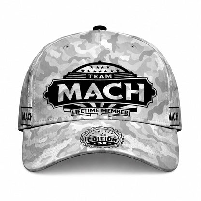 MACH TC01 HH79 Team Your Name Hat, Personalized Camo Baseball Cap, Custom Family Gift, Gift for Him Her