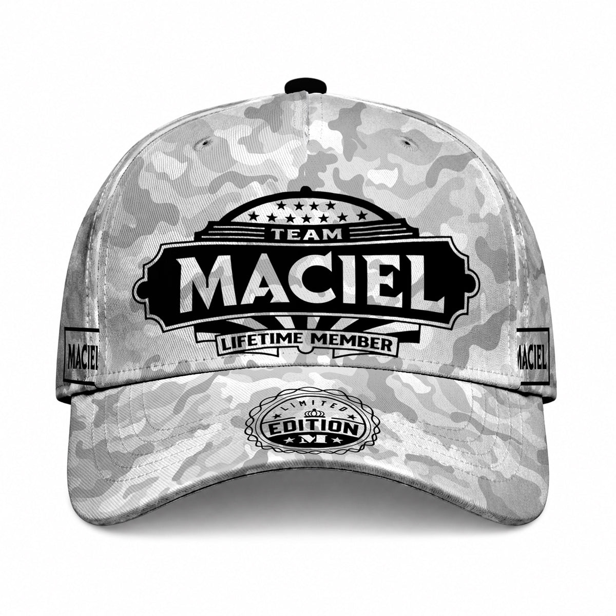 MACIEL TC01 HH79 Team Your Name Hat, Personalized Camo Baseball Cap, Custom Family Gift, Gift for Him Her