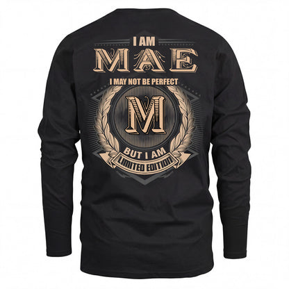 MAE 2K-101–Personalized Name Quote Apparel “I Am NAME May Not Be Perfect But I Am Limited Edition”